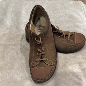 Finn Comfort Soho Brown Leather Cap Toe Lace Up Sneaker Shoe Womens EU 37 US 6